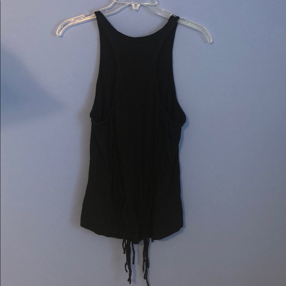 Kendall & Kylie Pacsun Black fringe tank top - Picture 3 of 4